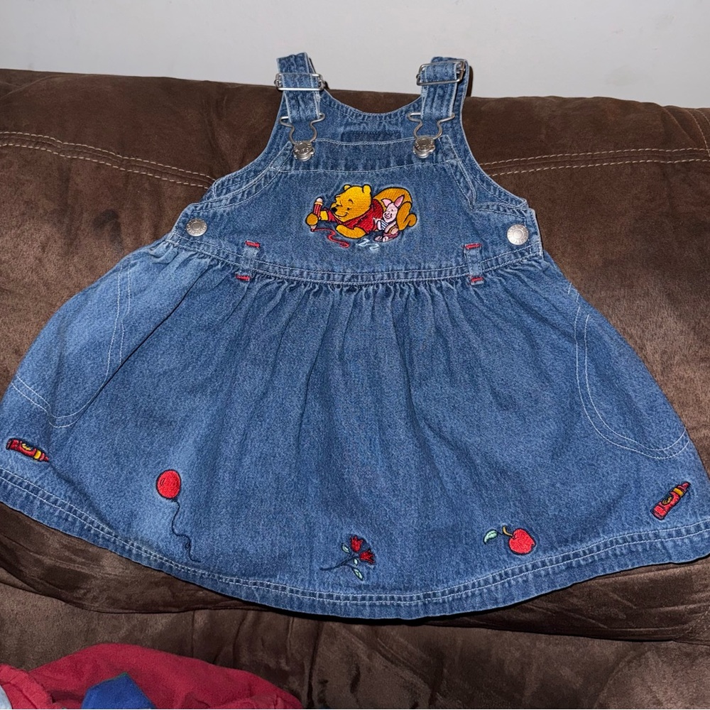 Disney Pooh & Piglet Embroidered Denim Dress